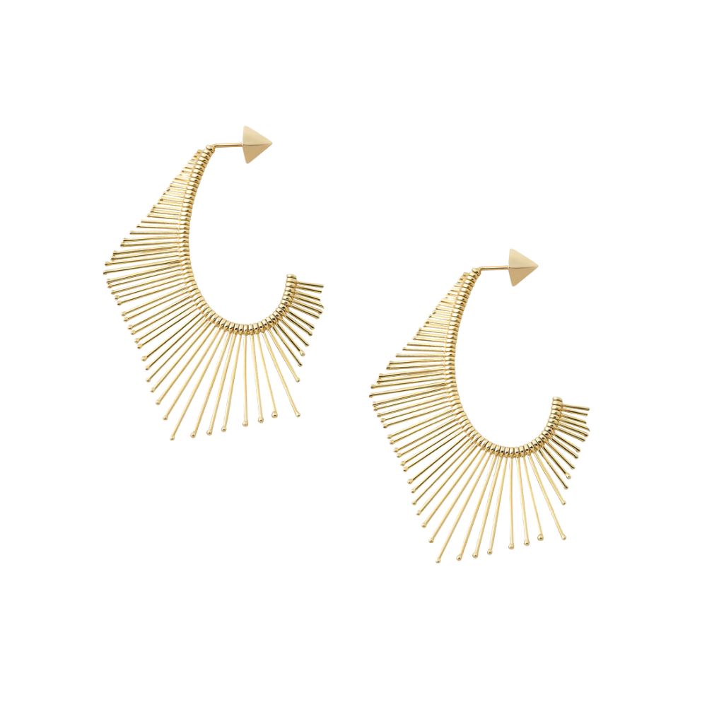 Peruffo 18k Yellow Gold Asymmetric Slide Mullet Earrings